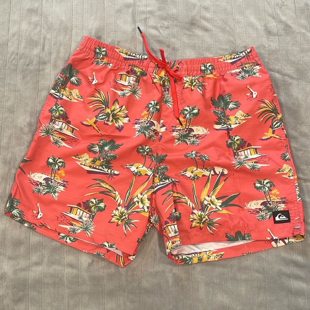 Quicksilver vacancy volley boardshorts mens L beach print
